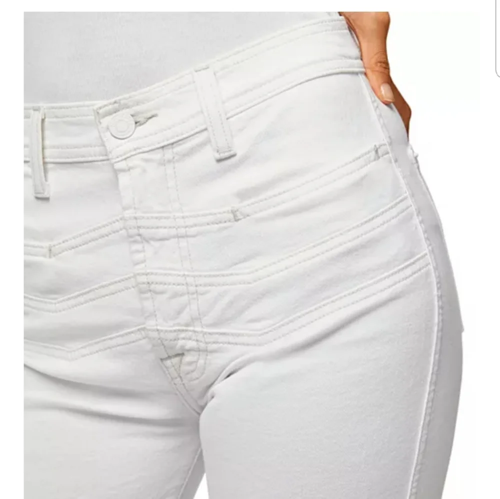 7 For All Mankind High Waisted Cropped Straight in Clean White Size 28 - Picture 4 of 13
